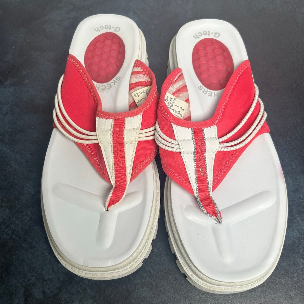 Skechers Y2K G-Tech Platform Flip Flops Neoprene Pink Size 8